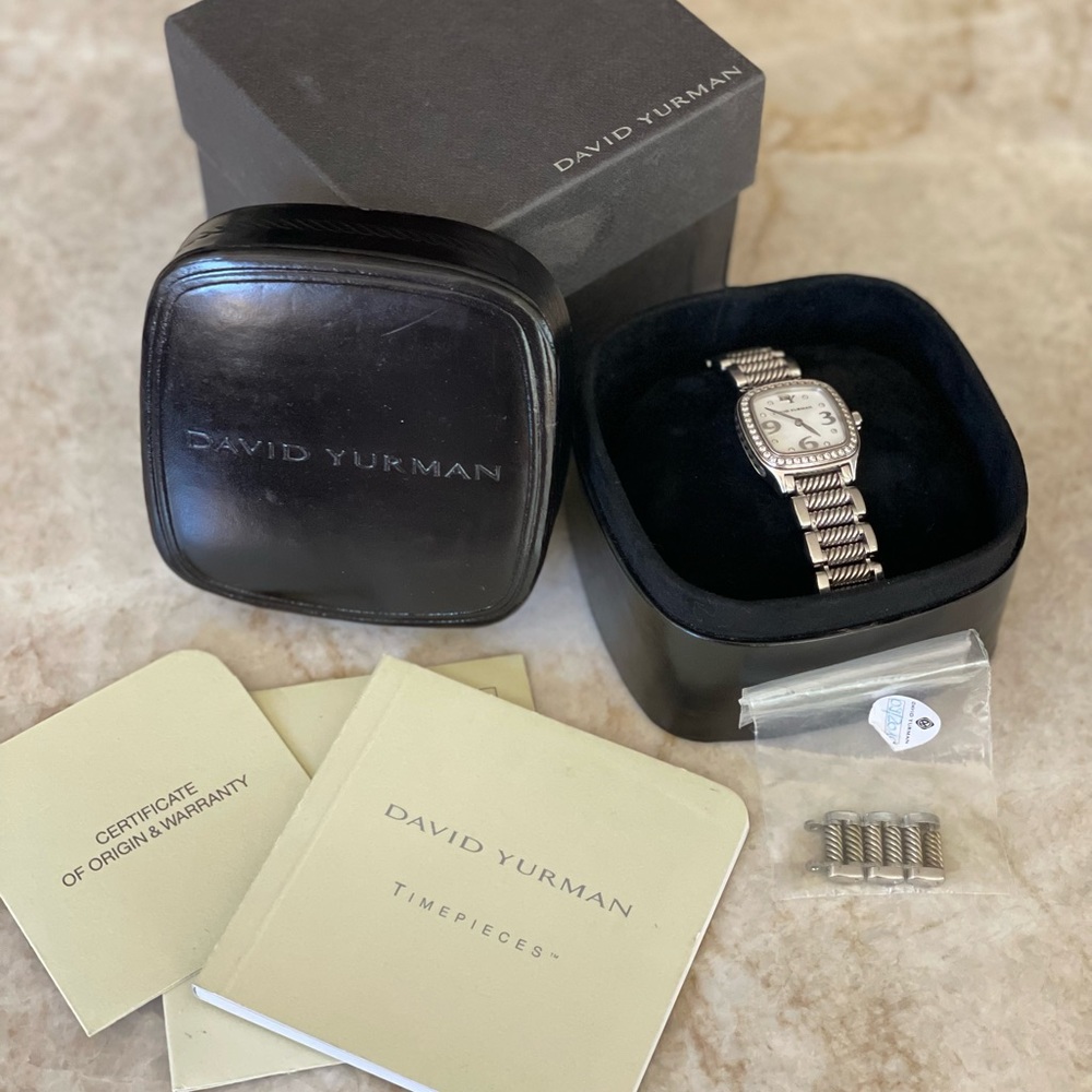 DAVID YURMAN 🤍 Watch w/Diamond 
-Mother of Pearl- Stainless Steel